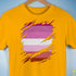Pink Lesbian Ripped Reveal Premium Unisex T-Shirt - Gold